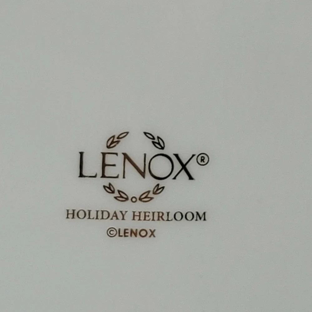 Lenox Holiday Heirloom‎ 3 Part Relish Tray Gold Trim Divided Serving Platter
